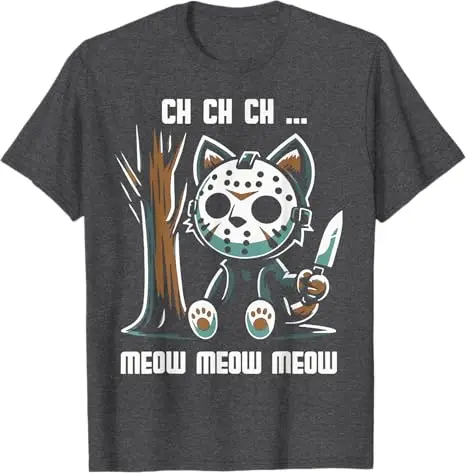 Ch Ch Ch Meow Meow Meow - Camiseta de terror de película de gato Disfraz de Halloween Regalo novedoso Lindo gatito Y2k Diseño Gatito Traje gráfico
