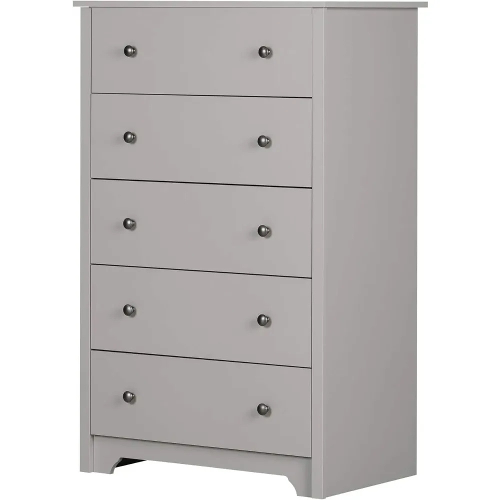 

South Shore Vito 5-Drawer Chest, Soft Gray Vanity Table with Drawers Bedroom Sets Armario Joyero Con Espejo