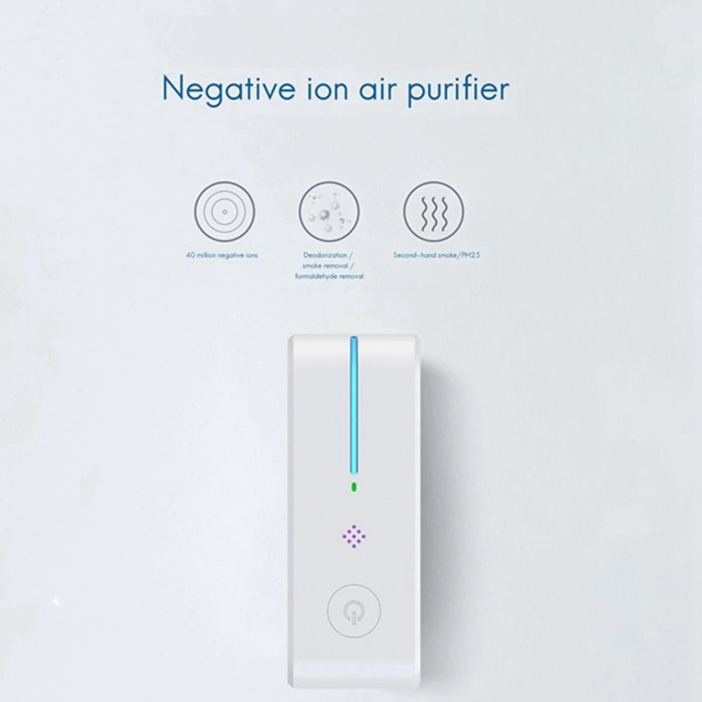 Purificateur d'air enfichable pour nettoyeur domestique, petit ioniseur d'air pour éliminer la fumée, désodorisant portable, désodorisant, vert, prise UE