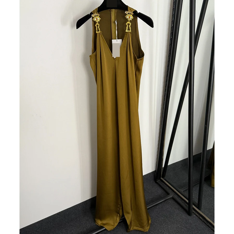 

Новый модный комплект для похудения: топ с V-образным вырезом, украшенный стразами, и брюки с высокой талией и широкими штанинами