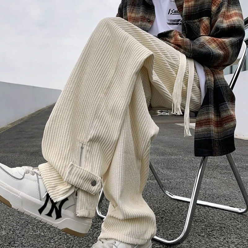 Calças esportivas masculinas preto sólido zíper fluido moletom masculino ofertas de moda casual novo em liquidação retro elegante calças