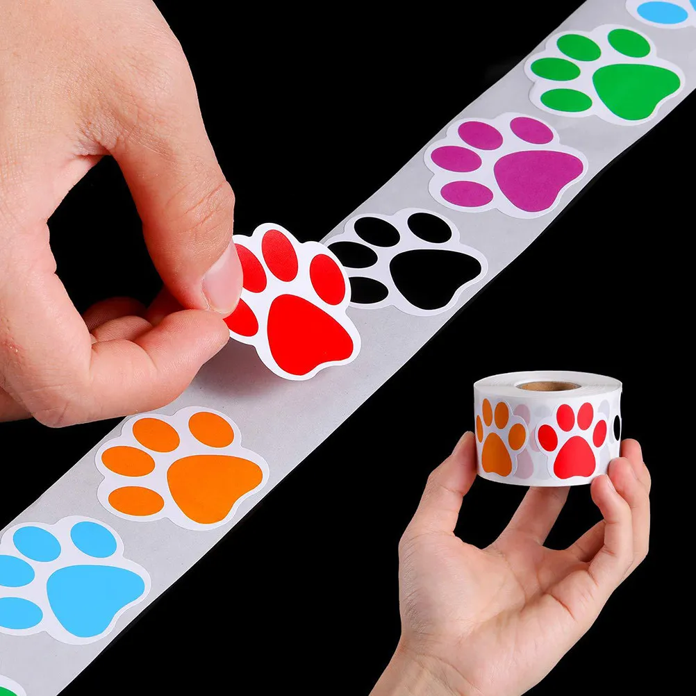 3 Rolls Animal Sealing Stickers Handmade Creative Chic Footprint Design Perfect Gift Sticker for Candy Packaging