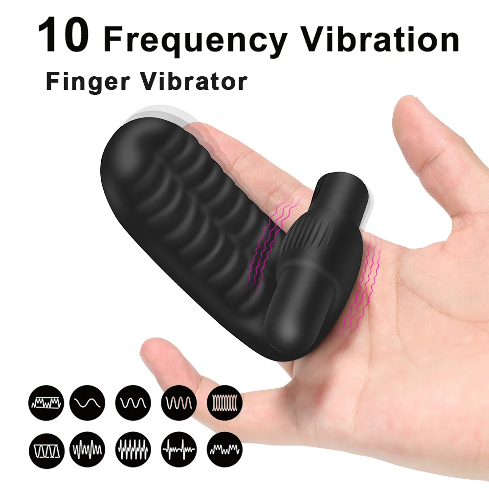 Finger Sleeve Vibrator G Spot Orgasm Massage Clit Stimulate Female Masturbator Vibrator Lesbian Sex Toys Finger Sleeve Condoms