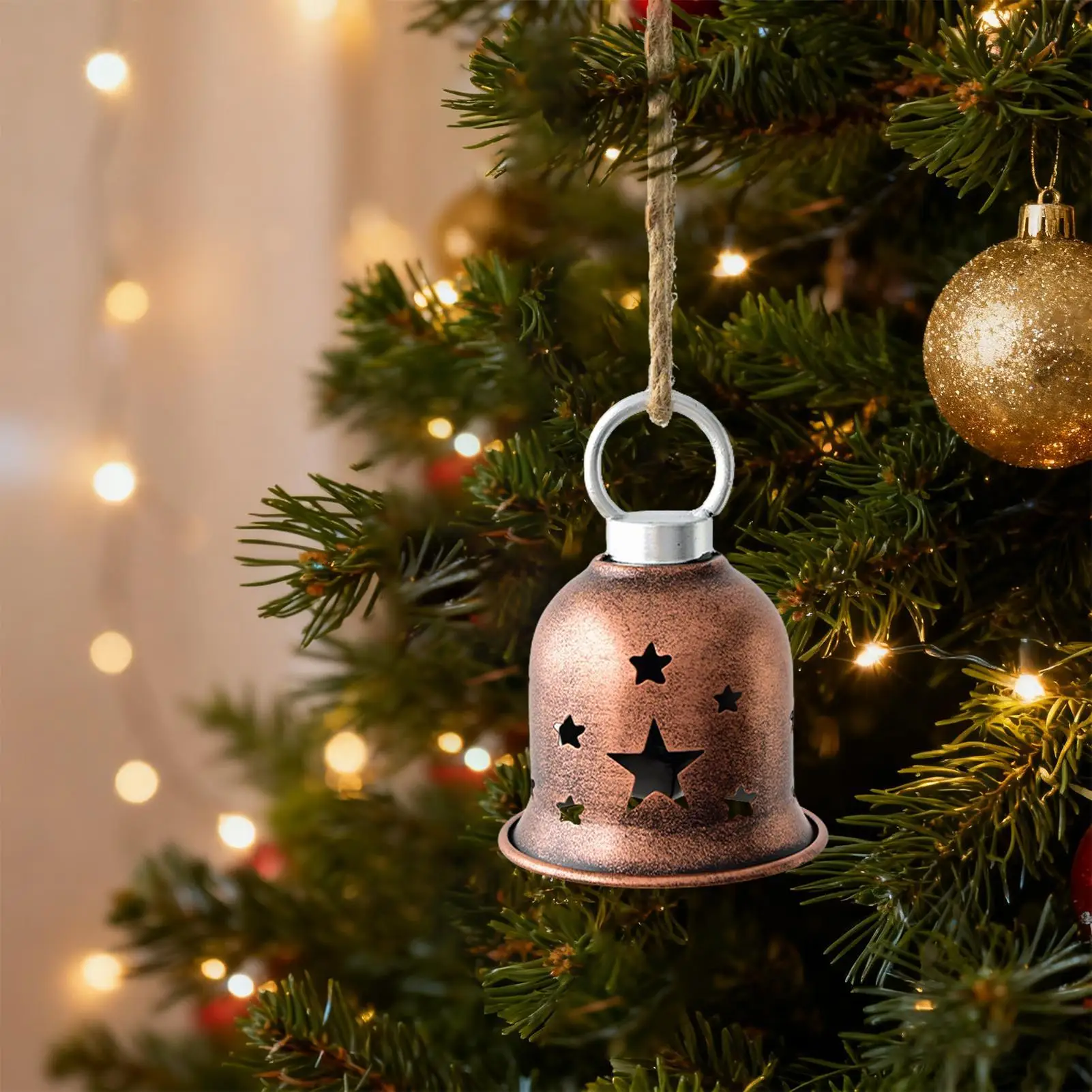 Bell Ornaments Hollow Pendants Tree Hangable Ornaments For Holiday Home Dinner School Restaurant Cafe Shopping Mall Wedding