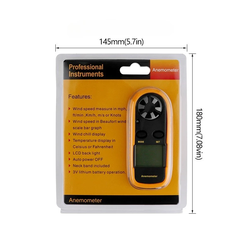 Hot Selling For Pocket Smart Anemometer Air Wind Speed Scale Accurately Measure Wind Speed & Temperature Digital Anemometer
