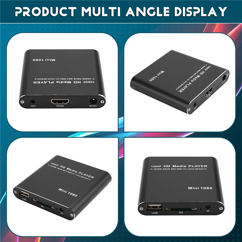 CABE-3X MKV H.264 HDD Multimedia Player Full HD 1080P USB Media Player With SD Media TV Box EU PLUG