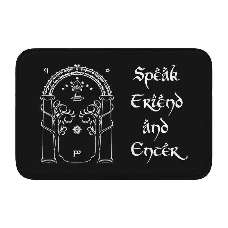 Custom Speak Friend And Enter Front Door Floor Entrance Welcome Mat Bath Kitchen Doormat Bedroom Living Room Carpet Rug Footpad