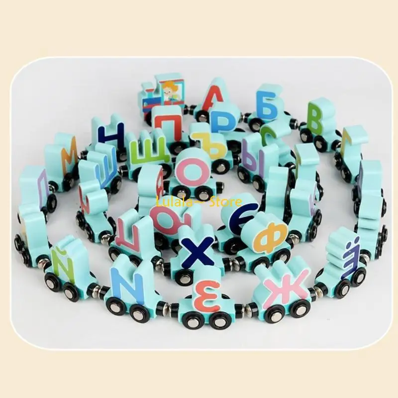 Y4QA Preschool Education Train Toy Learning Arabic/Russian Toy Pull Along Train