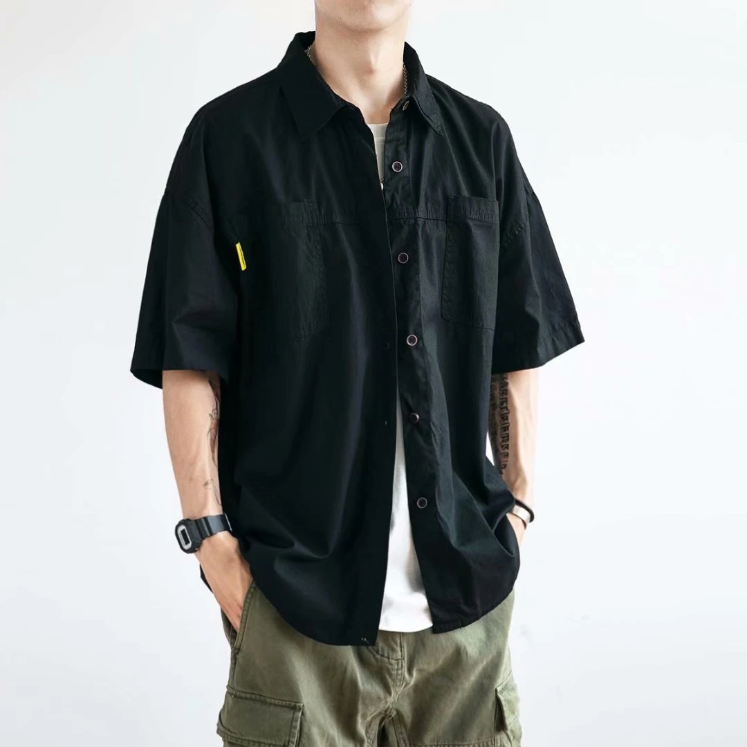 

Summer Loose ort Sve Men's irt Retro ket Workwear Casual Top Large Size Faionable Printed Youth ular Sle