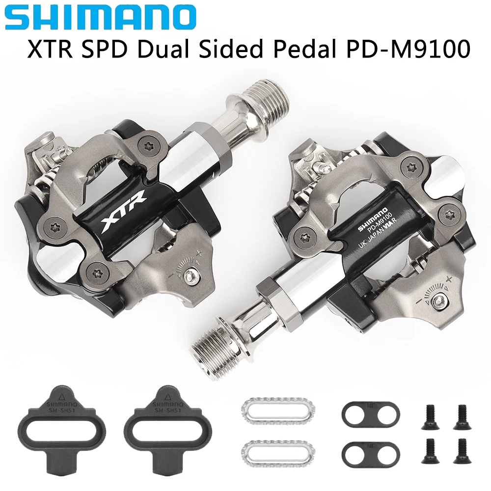 SHIMANO XTR SPD MTB Bike Pedal PD-M9100 Dual Sided Bicycle Pedal for Cross Country Ride Race Short Axis Original Cycling Parts