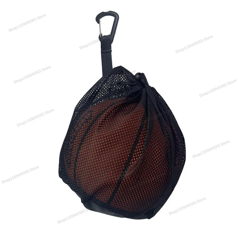 For portable single ball storage bag mesh tote bag drawstring sling back bag for carrying basketball volleyball football