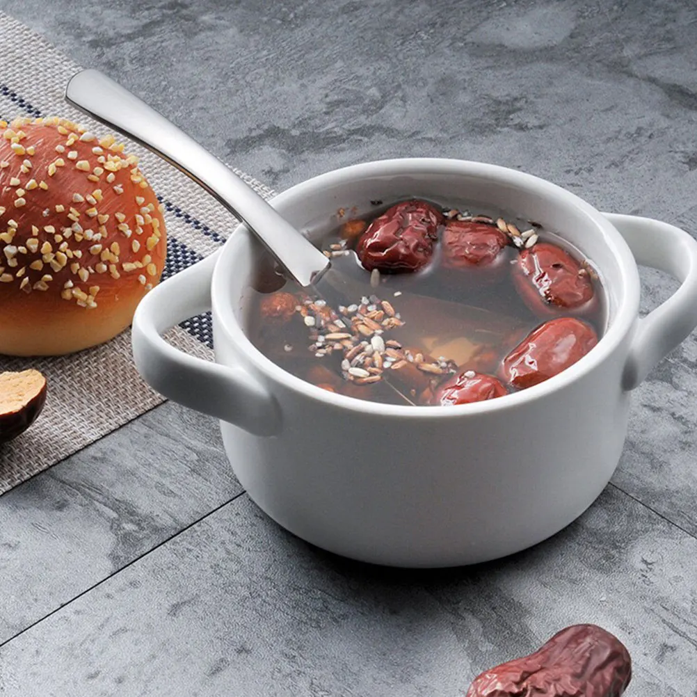 

4pcs Stainless Steel Spoon Set Kids Cereal Soup Dessert Coffee Asian Ramen Pho Miso Dumplings Noodles Wontons Rice Porridge