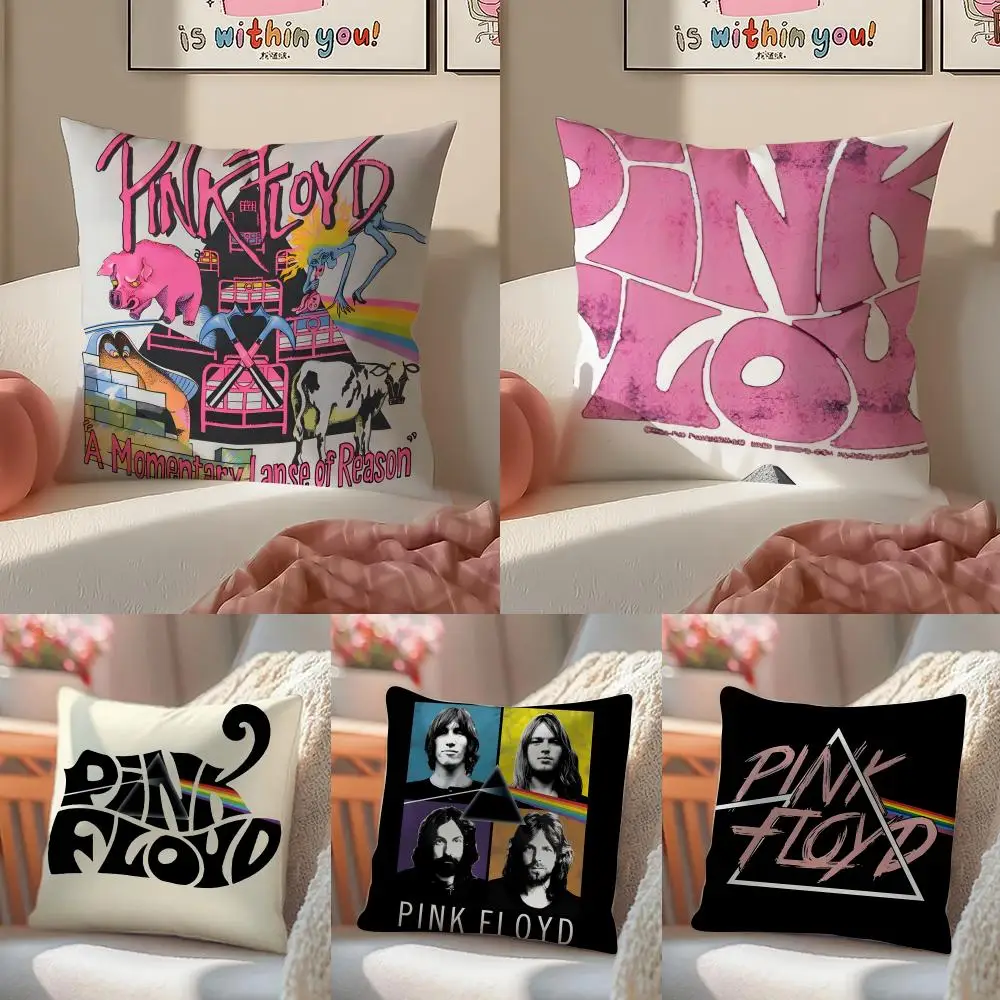 Pink f-Floyd band singer Pillow Case Double-Sided Plush Sofa Cushion Covers Organic Breathable Invisible Zipper
