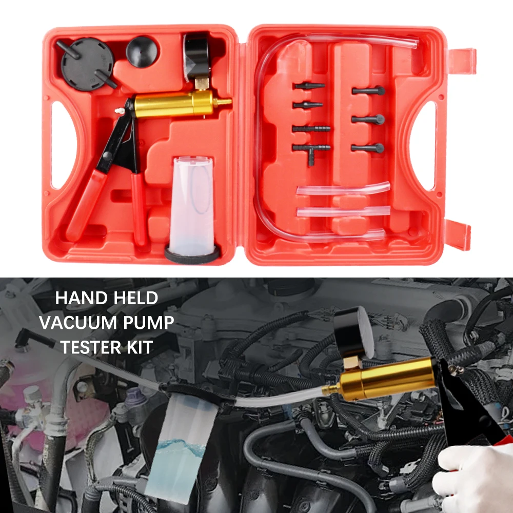 Portable 2 in 1 Set Automotive Fluid Tester Repair Tools Oil Vacuum Pump Kit Powerful Oil Suction Tool Car Manual Vacuum Pump