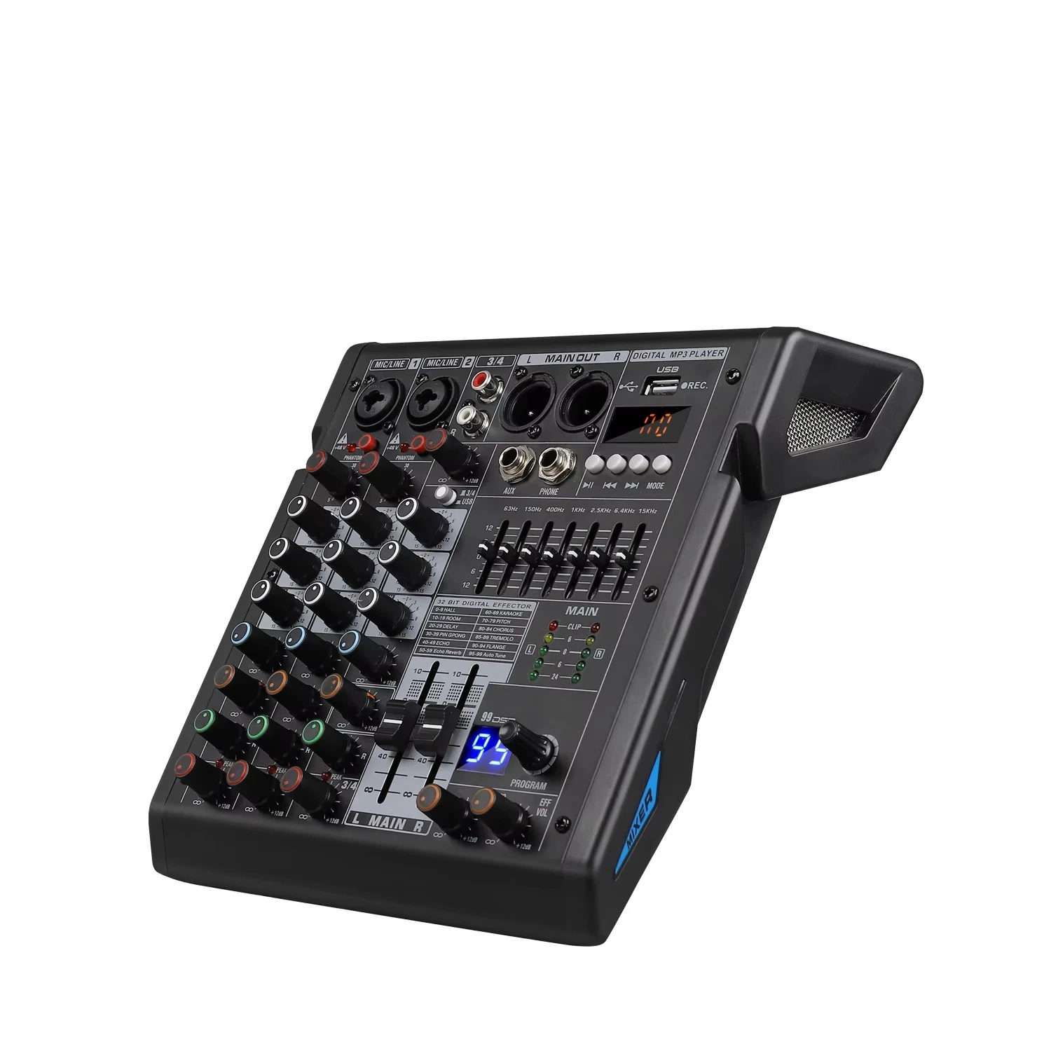 for GAX-TDS4 Professional mixer DJ sound controller 7-band graphics EQ 99DSP effect for computer recording XLR microphone jack