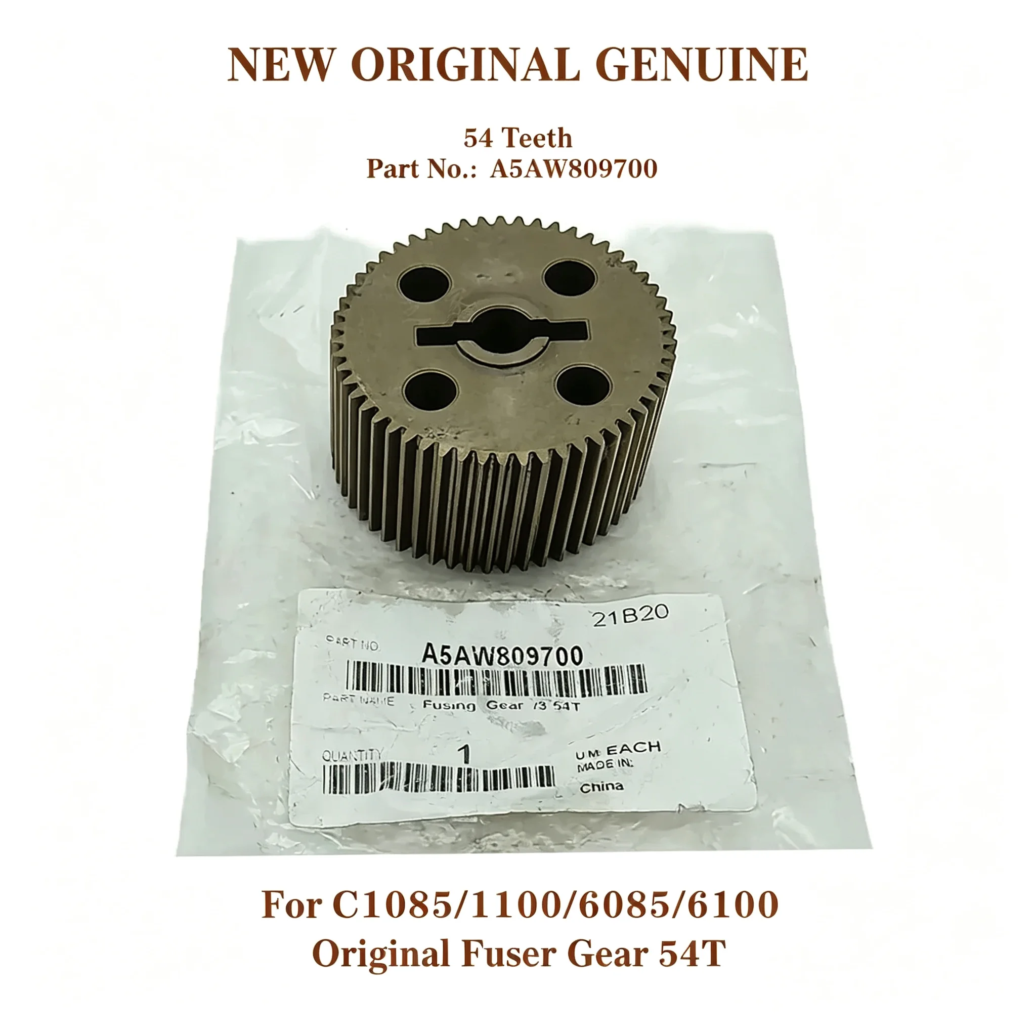 A5AW809700 Original Fuser 54T Gear for Konica Minolta C1085 1100 6085 6100