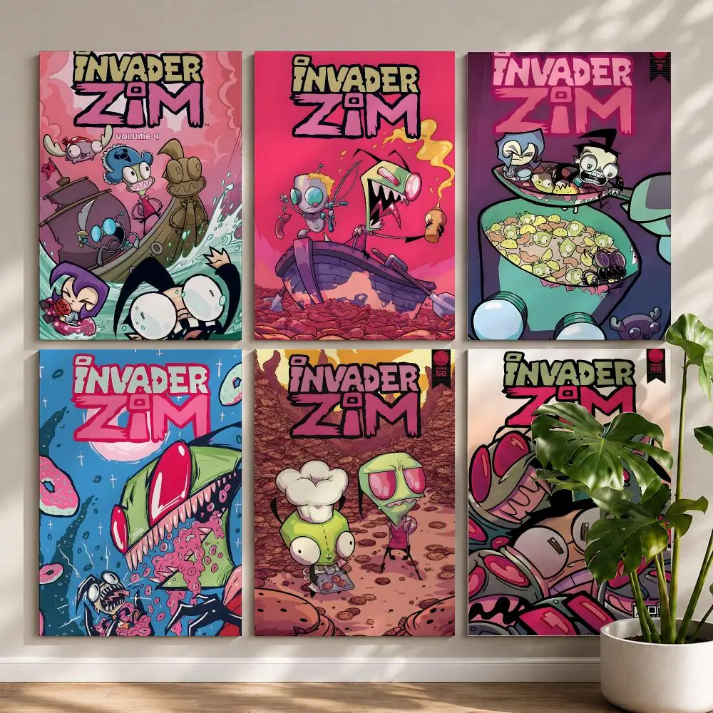 Animation I-Invader Z-ZIM Painting Calligraphy Canvas Painting Art For Bedroom  Home Decor Wall Decoration Decals Gift