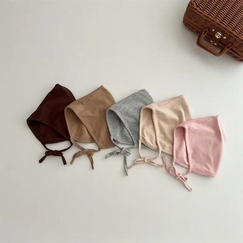 

2025 Korea Baby Beanie Caps Solid Color Infant Baby Bonnet Caps Newborn Baby Accessories Girls Boys Soft Cotton Kids Caps
