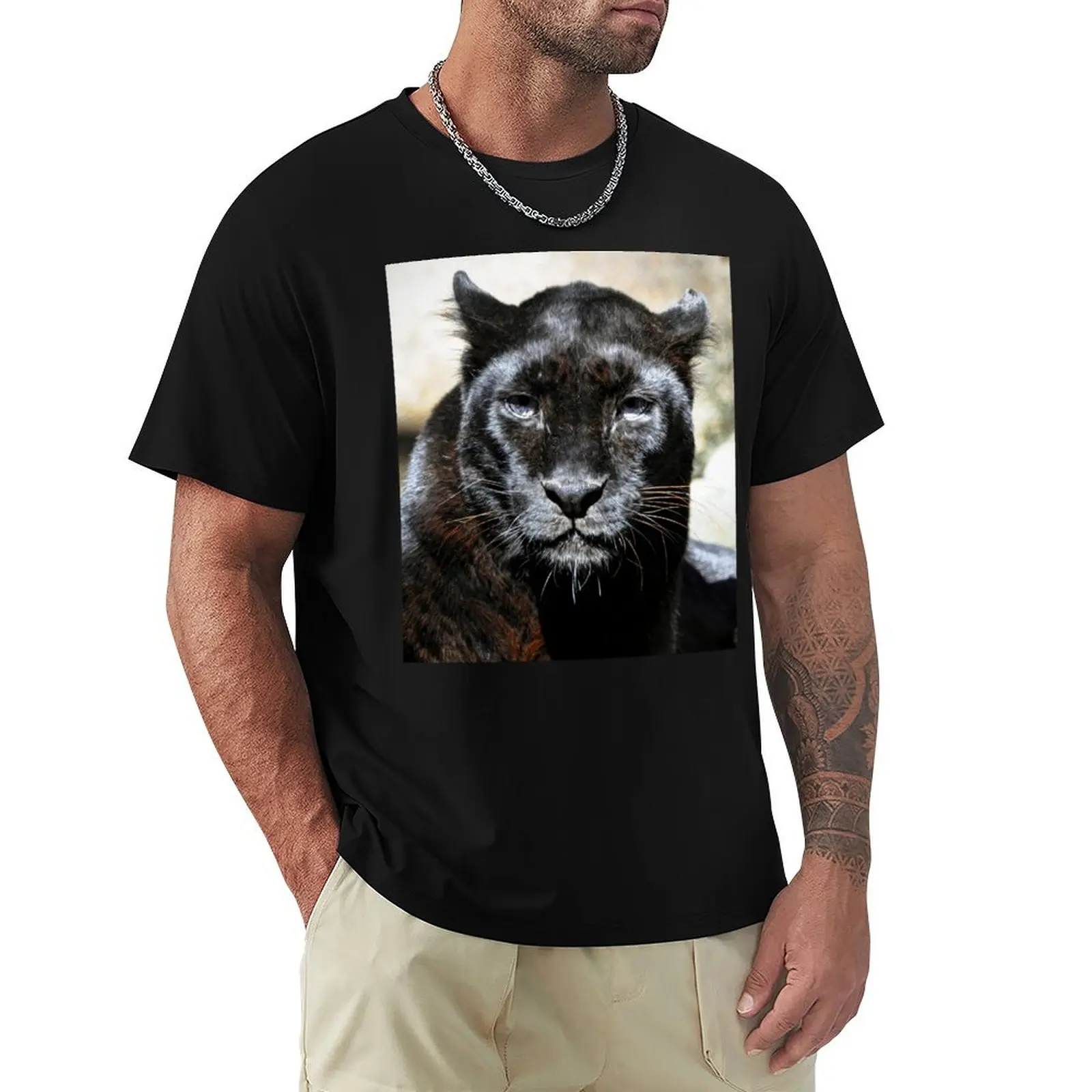 Black Leopard T-Shirt cheap stuff animal prinfor boys black t shirts for men