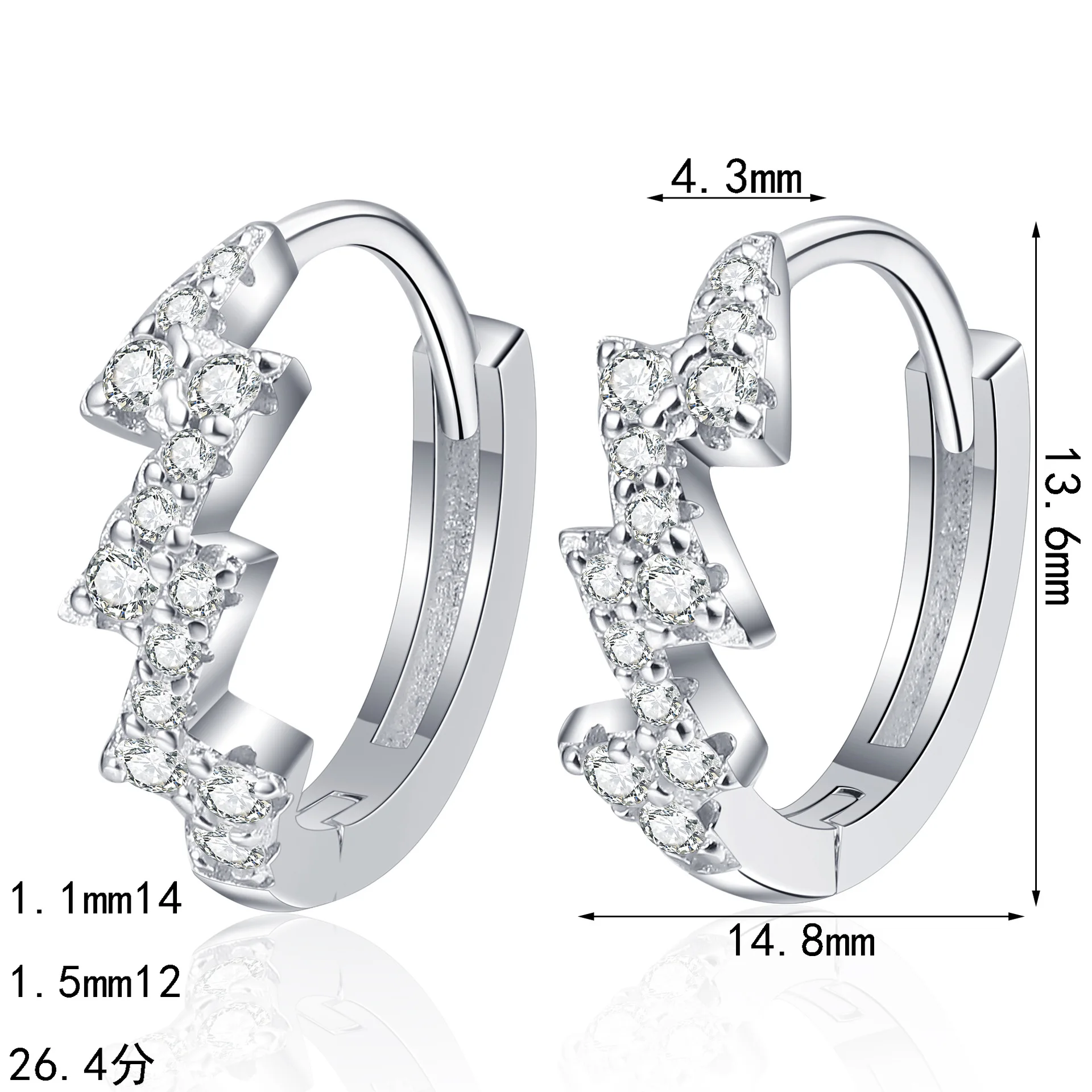 exquisite-platinum-pt950-dazzling-all-moissanite-lightning-stud-earrings-women's-personalized-wavy-trendy-diamond-earrings
