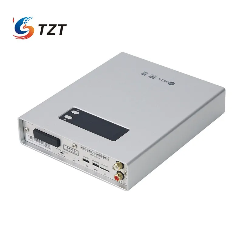 TZT Black/Silvery EC Mini Portable Professional TF Card Bi-directional Bluetooth5.0 Stereo CD Player Audio Decoder Headphone Amp