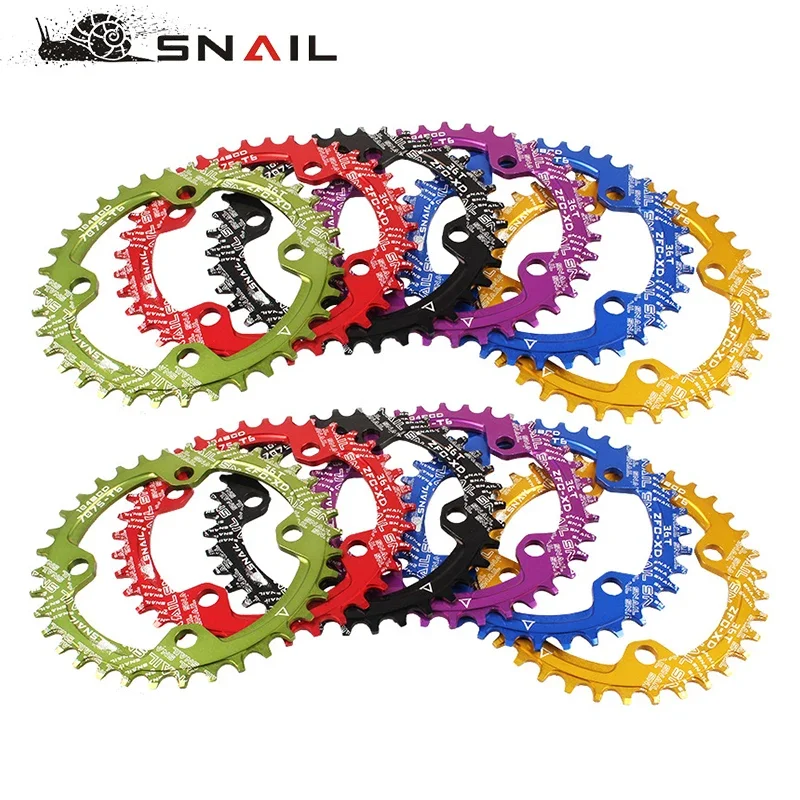 SNAIL 104BCD/96BCD Bicycle Chainwheel Wide and Narrow Teeth 32T/34T/36T/38T Round /oval Disc Single Chainring For Shimao/SRAM