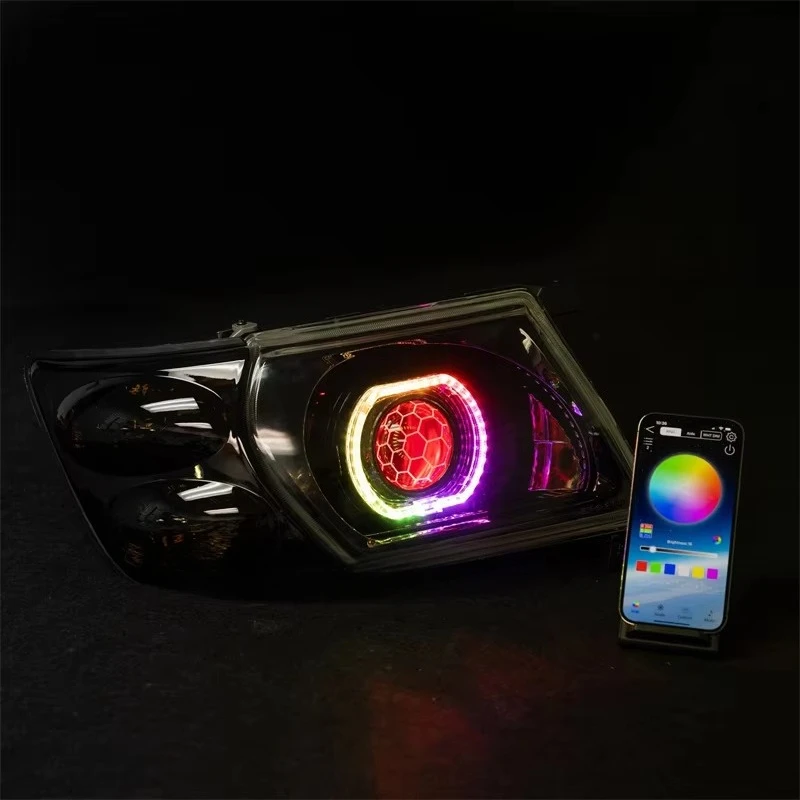 For Nissan PATROL Y61 SERIES1-3(1997-2004) CUSTOM LED HEADLIGHTS Cuboid Angel Eye Turbine RGB Sequential Indicator+DRL