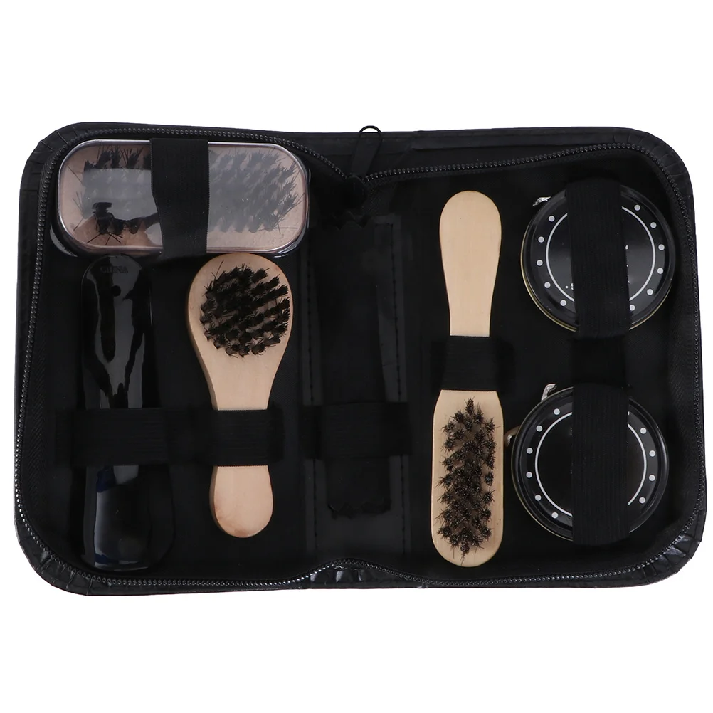 

Boot Brush Cleaner Shoe Polish Shine Bristle Brush Hardwood Handle Lightweight Portable Boot and Shoe Shine for Home Farm Ranch