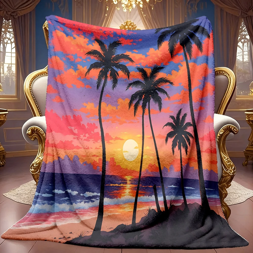 Cheerful Spring Garden Motif Fleece Look Bed Throw Retro Looking Decor Blanket For Restaurant Boutique Gym Space