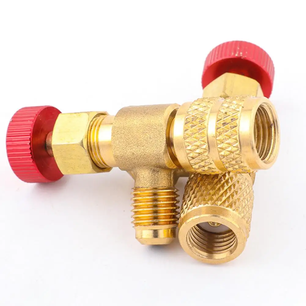 1pcs Liquid Safety Valve R410A R22 Refrigeration Charging Repair Valve Safety Air Conditioning Parts AC Adapter U1B0