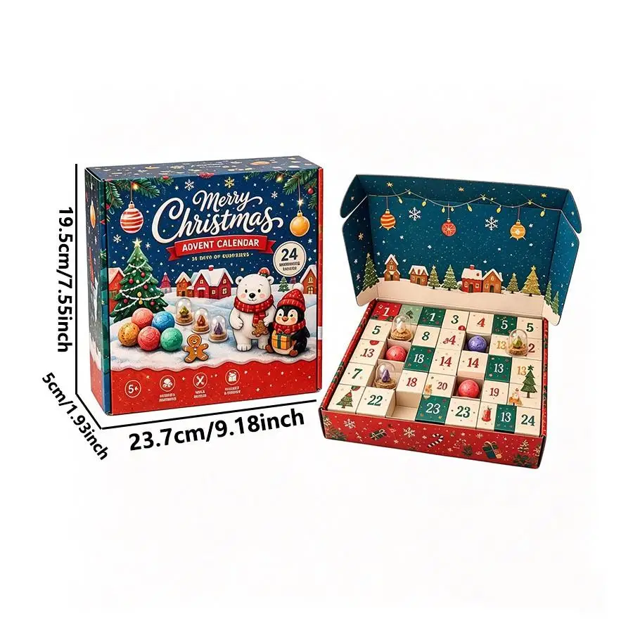 Merry Christmas Advent Calendar 2025, 24 Days of Surprises, Dig Discover & Collect Treasures, Natural Mineral Stones,
