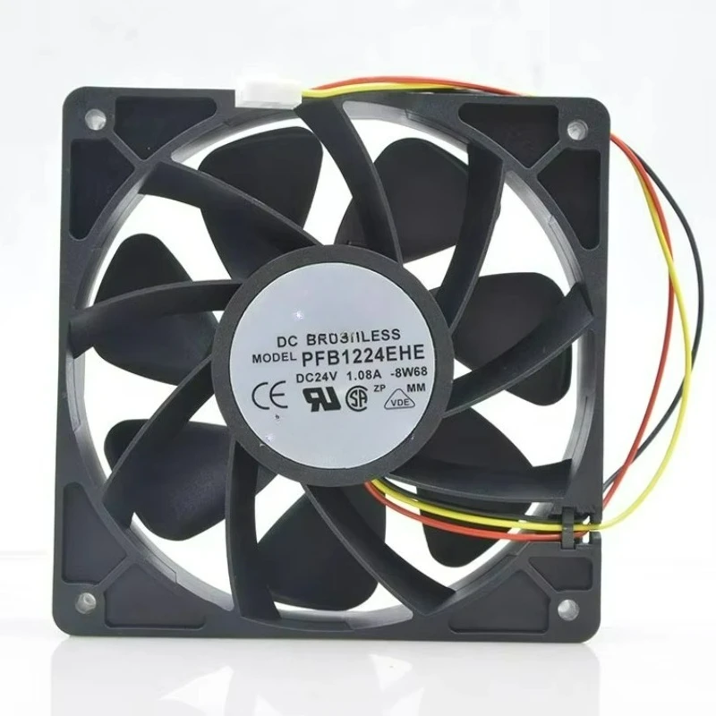PFB1224EHE-R00 24V DC 1.08A 120X120X38mm 12CM 12038 21.6W 200CFM 4800RPM Ball Bearing Inverter Axial Cooling Fan view 3