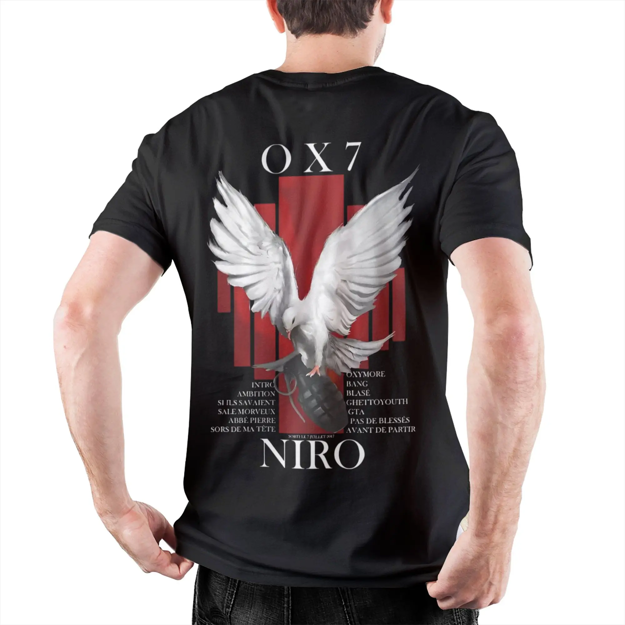 Niro OX7 Tshirt Men's Cotton Clothes Priting  Round Neck Short Sleeve