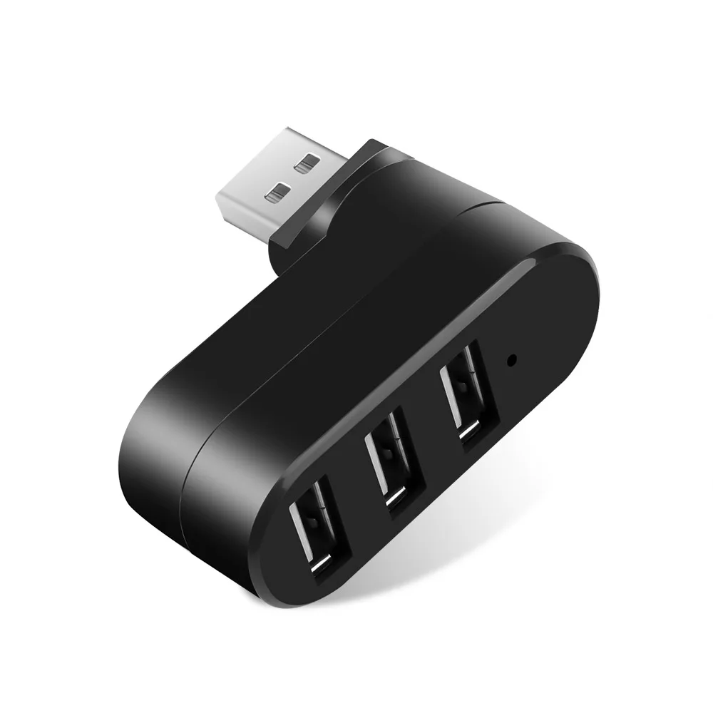 10PCS Versatile USB Port Splitter, 3-Port USB 2.0 Expander Splitter [90°/180° Rotating] Compatible With Laptops, Wii, PC