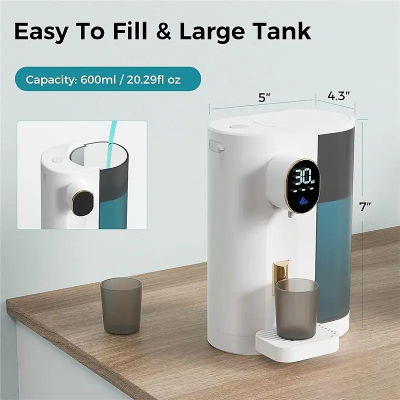 [NEWA76K!】 Automatic Mouthwash Dispenser For Bathroom With 2 Cups 4 Levels And LED Screen Electric Smart Mouthwash Dispenser