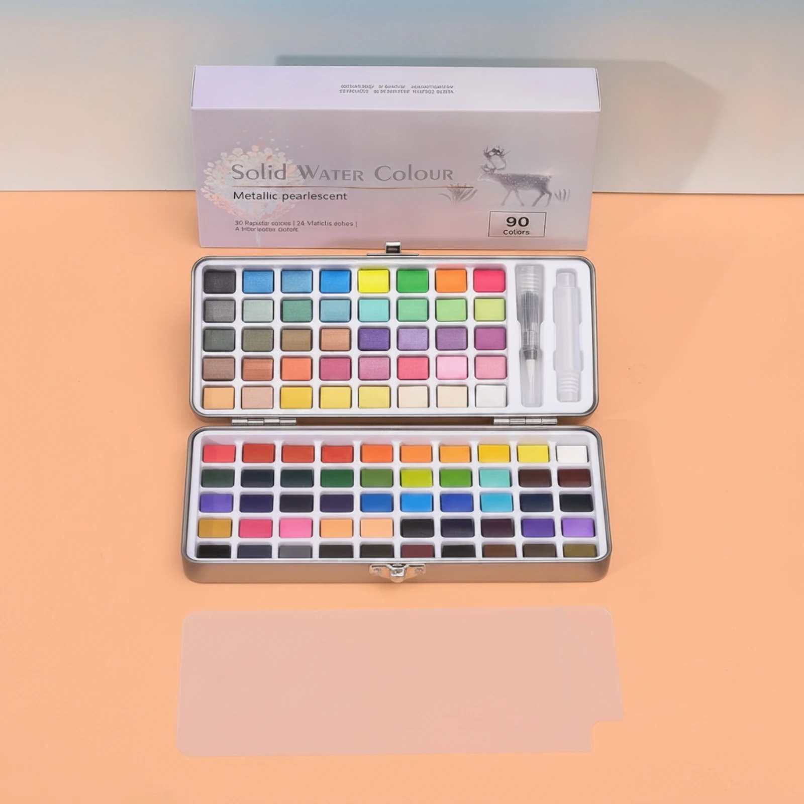 Watercolor Paint Set Travel-Friendly Watercolor Paint Set with Paintbrush Solid Compact for Artists, Outdoor Painting, Sketching