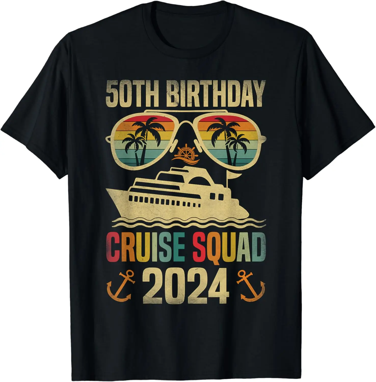 

50th Birthday Cruise Squad 2024 Matching Family Vacation T-Shirt