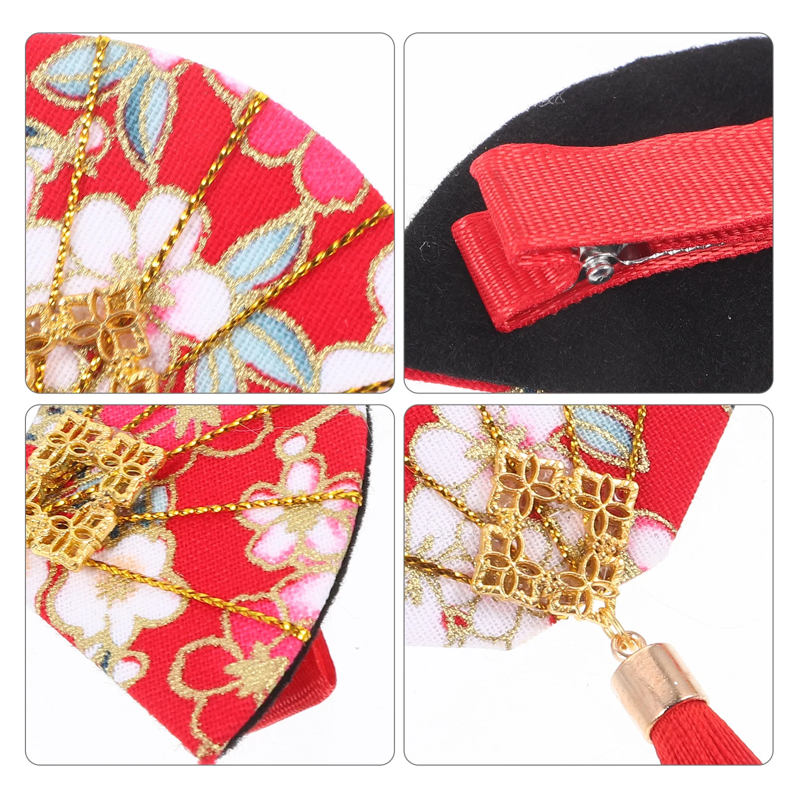 

2Pcs Floral Tassel Hair Clips Fan Inspired Hairpins for Women Lightweight Comfortable Wedding Party Prom Date Hair