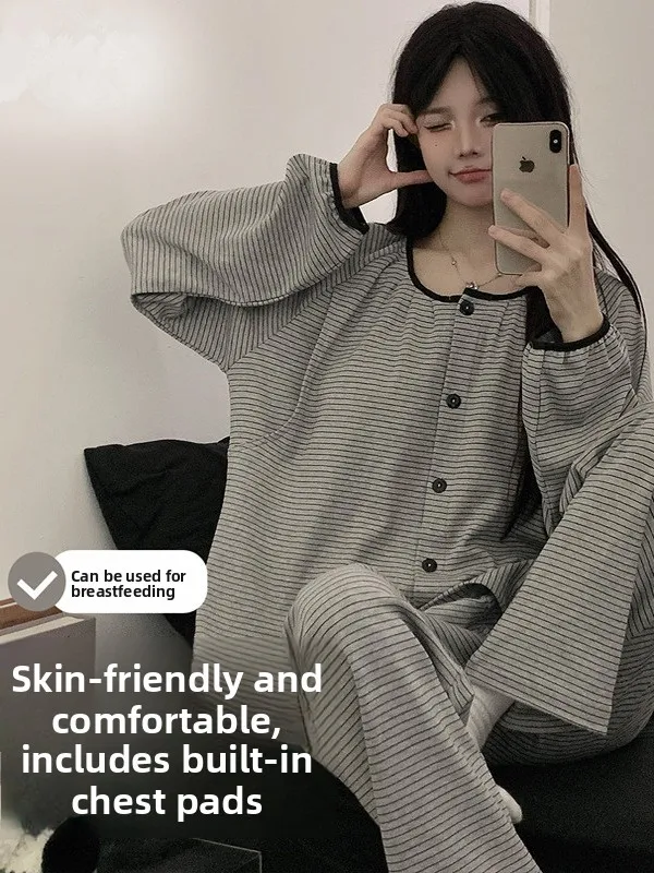 breastfeeding-sleepwear-with-chest-pad-for-postpartum-women-comfortable-loose-long-sleeve-ice-porcelain-cotton-sleepwear