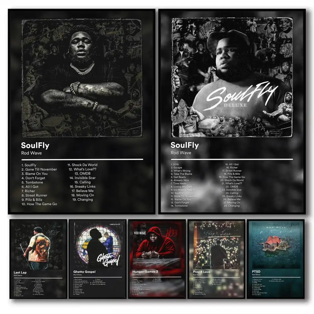 Rapper R-Rod Wave Album Poster PP Wall Decor Posters Celebrity Music Art Prints Bedroom Office Gift