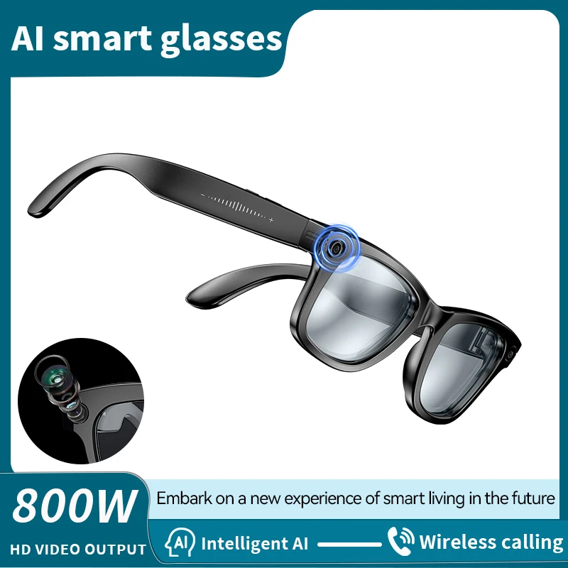 

LIGE 2025 Smart Glasses Recording Videos Photos Recognition AI Translation 270mAh IP65 Waterproof Bluetooth call Camera Glasses