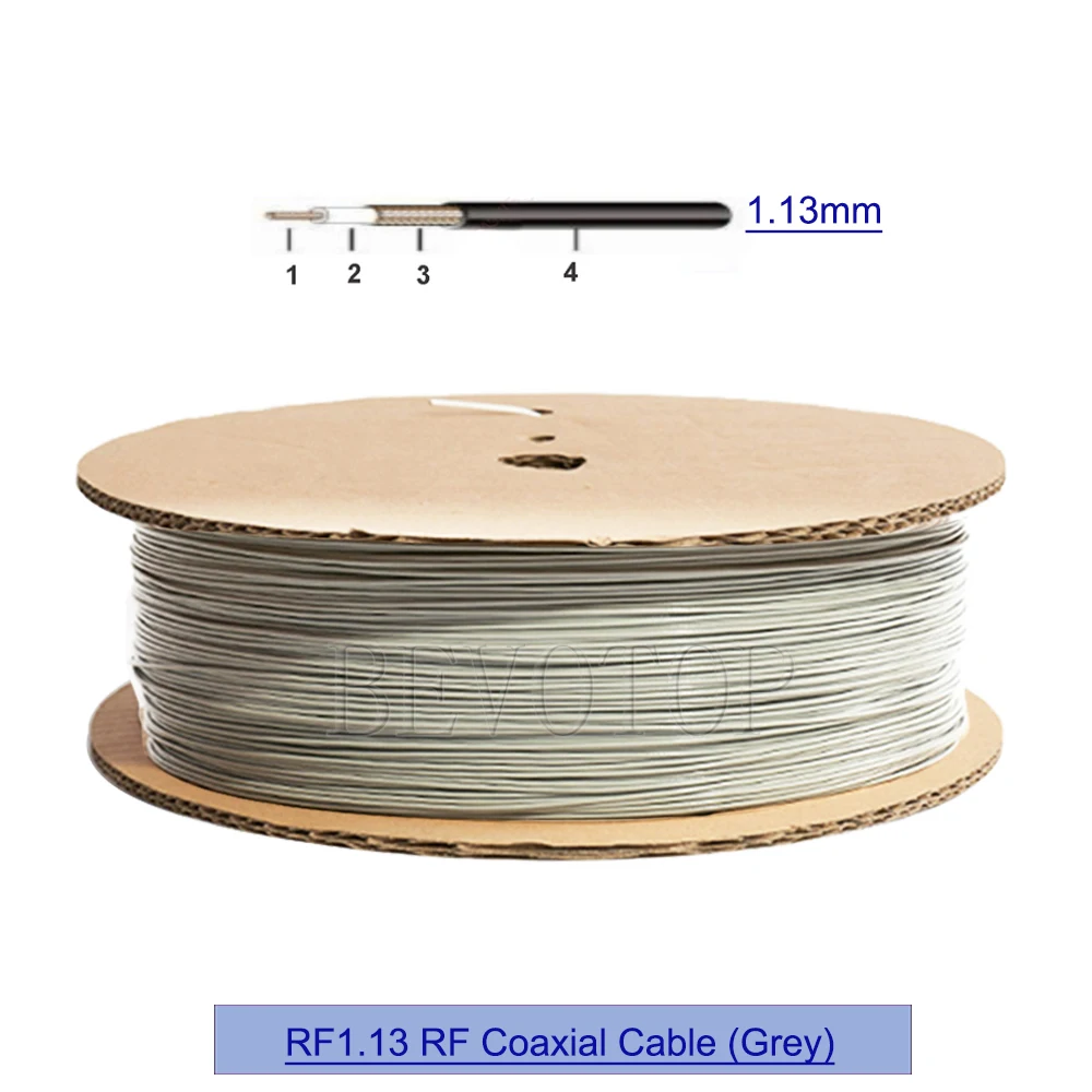 Weißes RF1,13 Außendurchmesser = 1,13 mm HF-Koaxialkabel mit Pigtail-HF-Koax-Verlängerungskabel, Mini-Draht für IPX-1/IPX-3/IPX-4-Anschluss