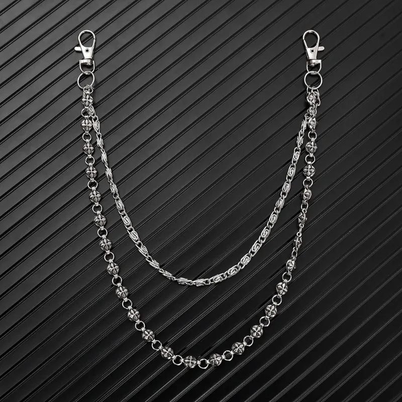 Men's and women's double-layer metal pants chain street punk hip-hop style waist chain jeans personalized decorative accessories