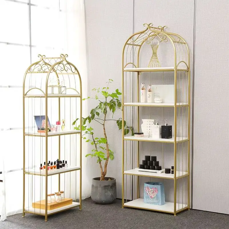 Beauty Hair Salon Store  Golden Display Rack Nail Polish Display Rack Product Display Rack