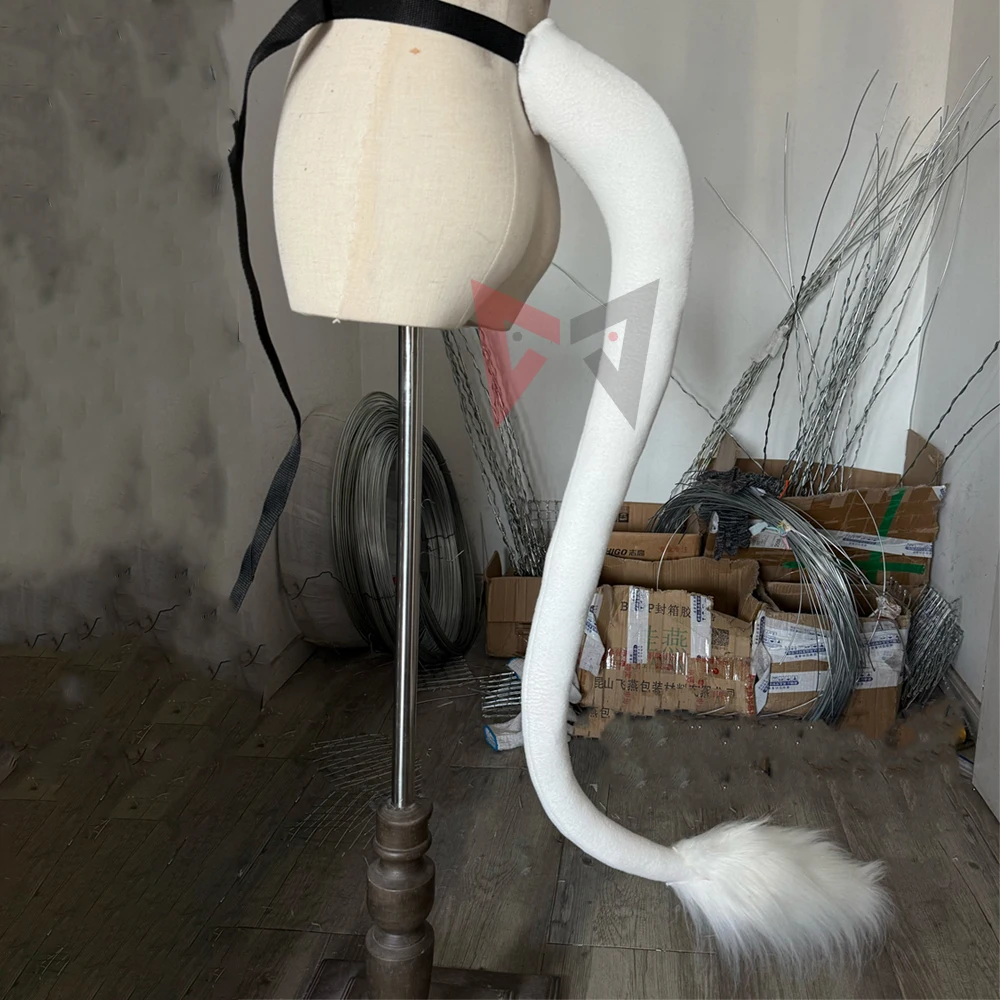 

New Hand Made Work White Lion Tail Cosplay Costume Accessories Prop For Game Party Halloween Custom Made
