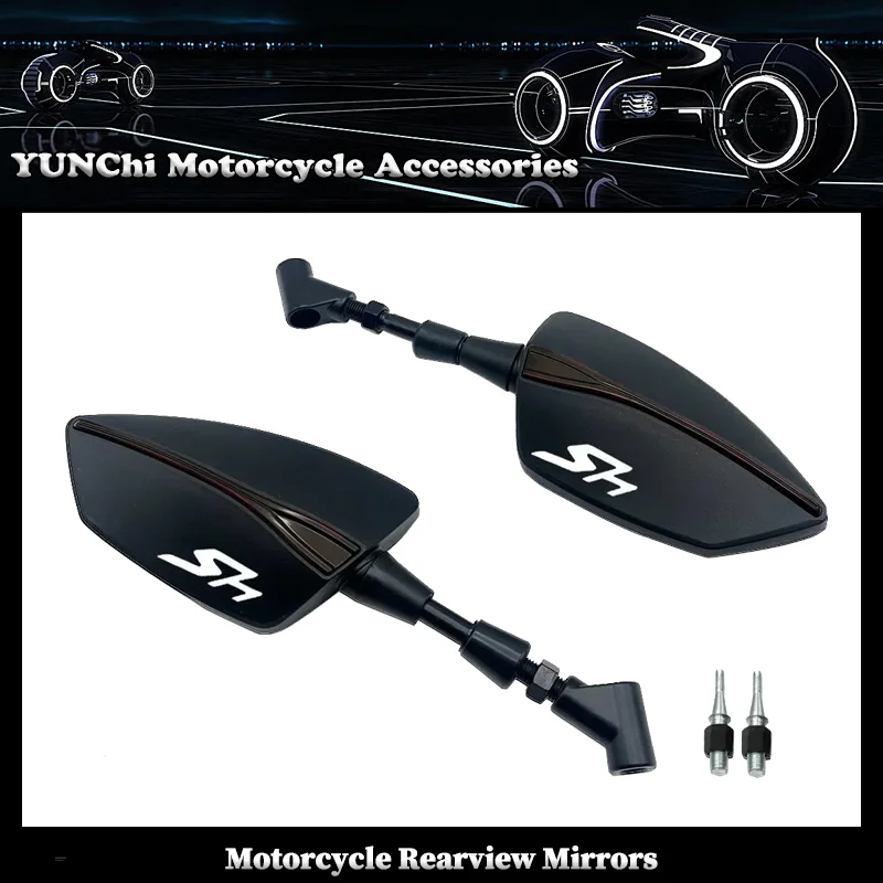 

Motorcycle Adjustabale Side Rearview Mirrors Universal Rearview For HONDA SH125 SH125i SH300 SH300i SH 125 150i SH 300 300i