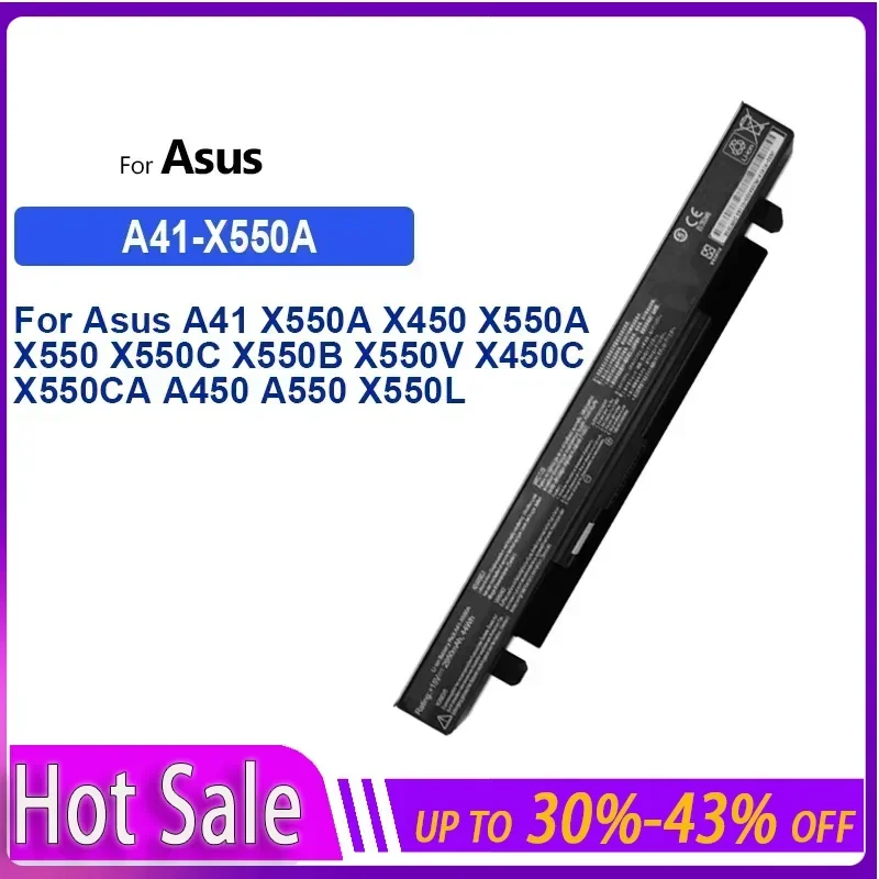 2950mAh Replacement Battery New A41-X550A Laptop Battery for ASUS A41-X550 X450 X550 X550C X550B X550V X450C X550CA X452EA X452C