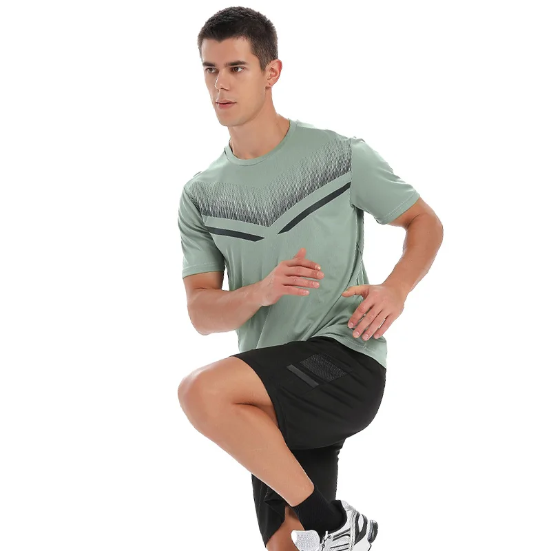 Men Exercise Workout Sets Running Custom Mens Football Polyester Jerseys Shorts Club Team Training Soccer Reflect Uniform Suits