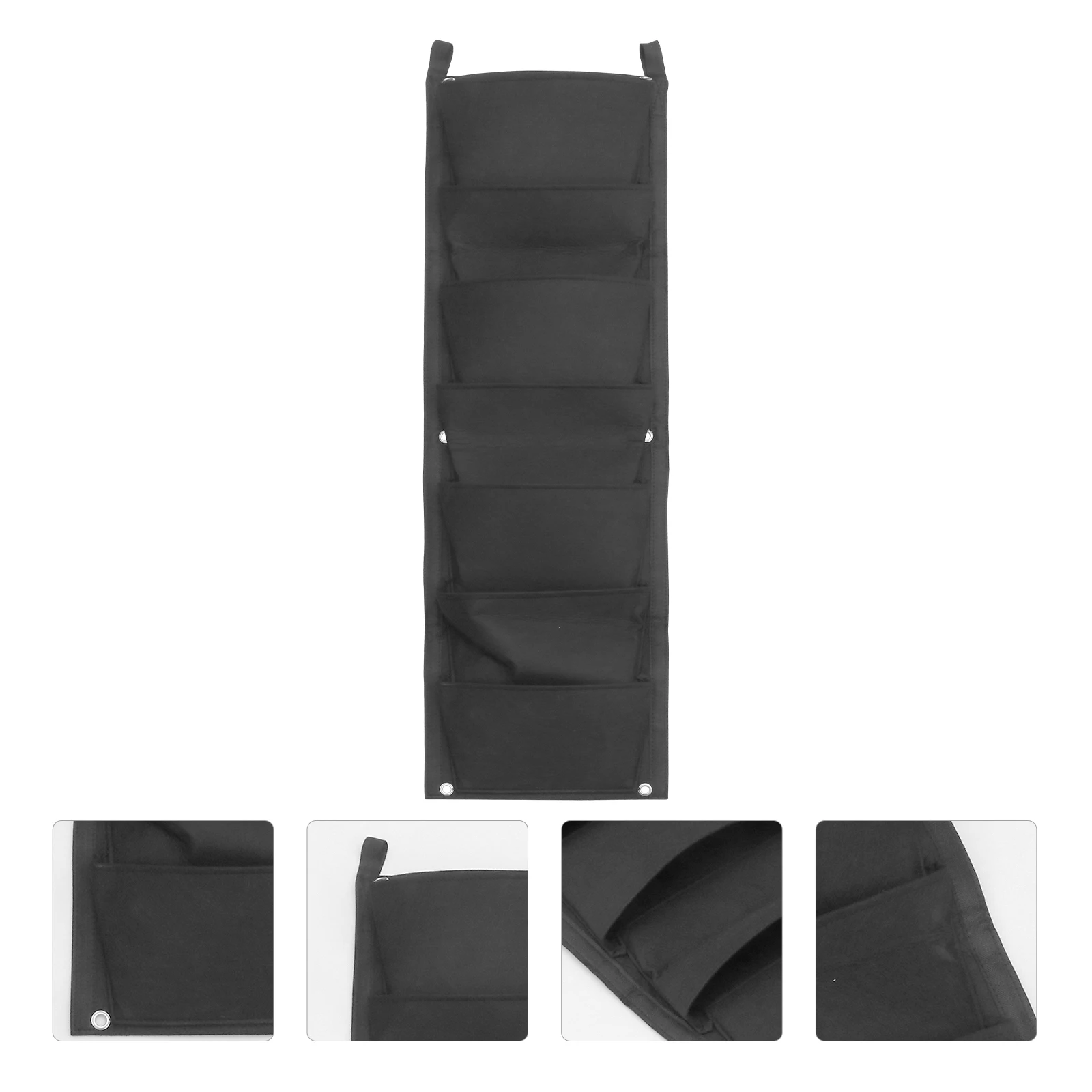 

2PCS Felt Cloth Planting Bags Vertical Garden Wall Hanging Black Balcony Decor Durable Eco Friendly Plant Pots