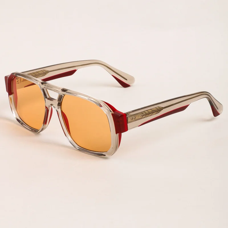 2025 نظارات شمسية مربعة بإطار كبير عصري للرجال والنساء فاخرة رجعية من الأسيتات نظارات شمسية خارجية عدسات واقية UV400